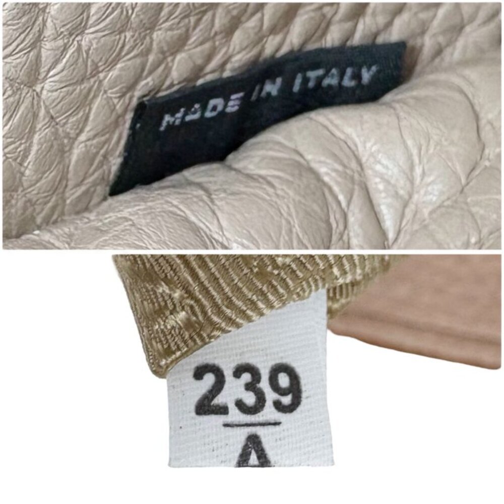 Prada 2-Way Tote Shoulder Bag Vittero Dino Leather Triangle Logo Pink Beige - Picture 13 of 14
